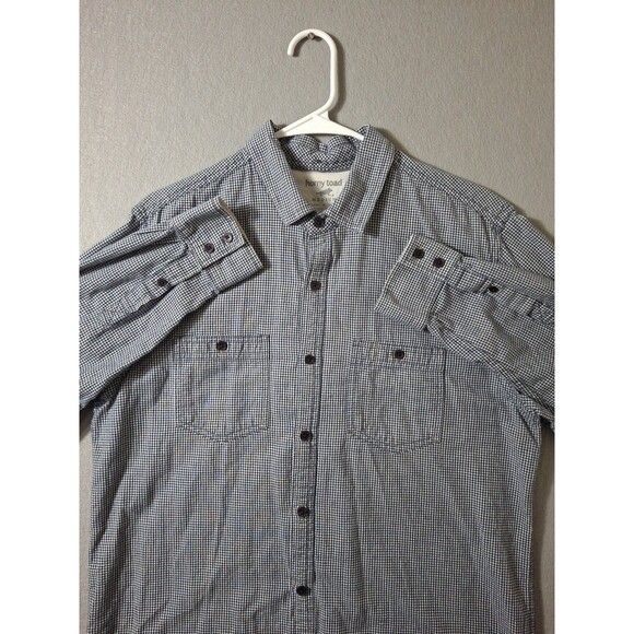 Horny Toad Men's Button Up Shirt Size Medium Plaid Long Sleeve Blue White Check - Picture 2 of 7